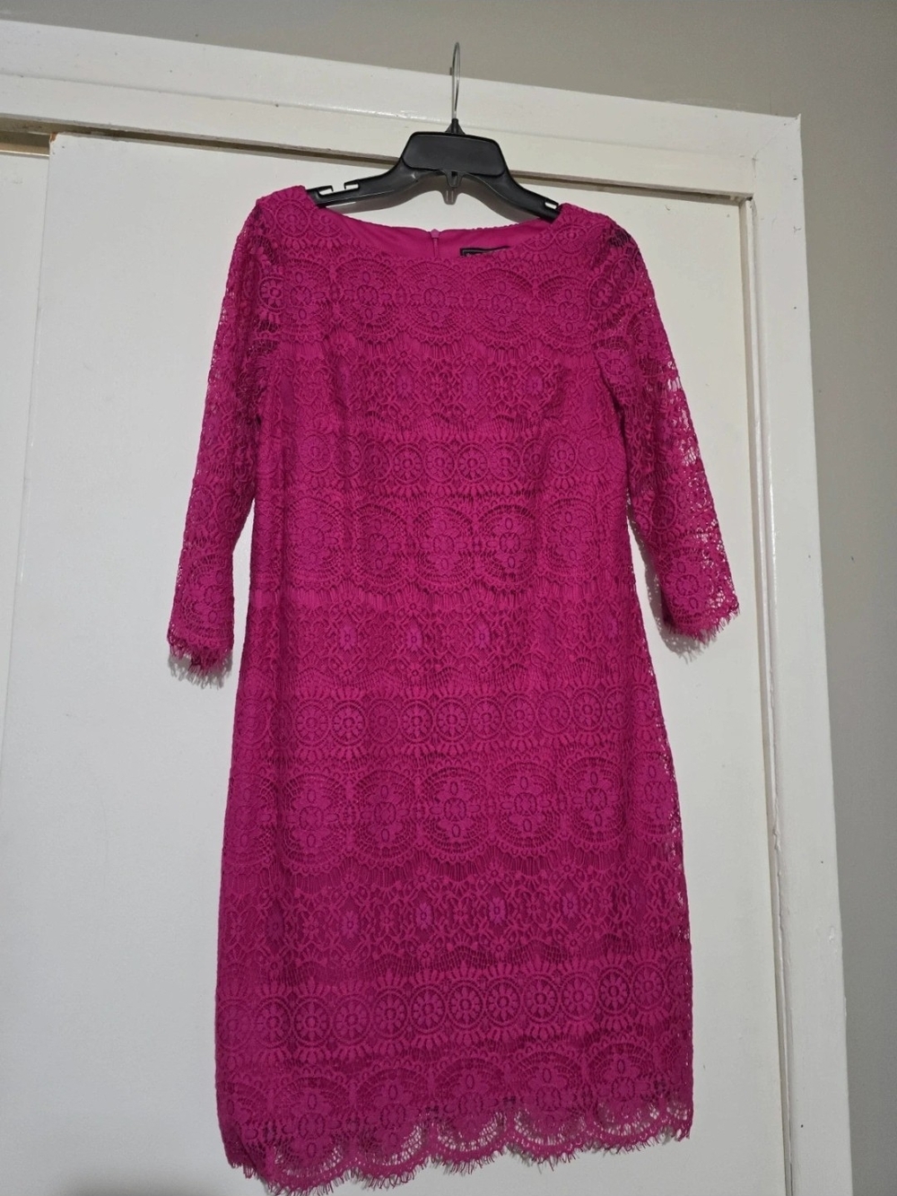 Jessica Howard Fuchsia Lace Midi Dress